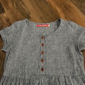 Pyne and Smith Short Blueberry Check Dress. Size XS
